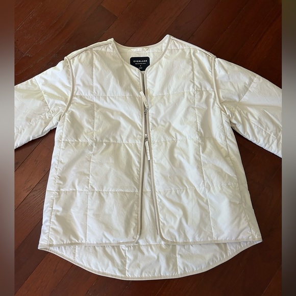 Everlane The ReNew Quilted Cotton Liner Puffer Jacket White cotton sz S like new - Picture 12 of 16